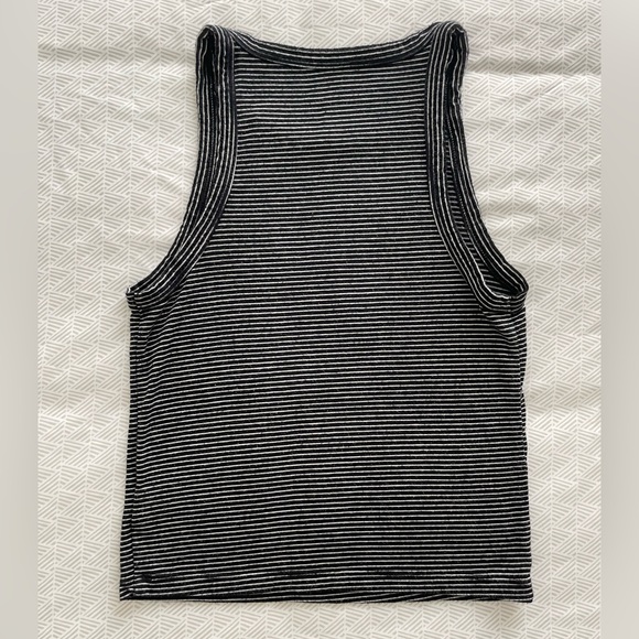 AEO Soft & Sexy Crop Top Black/White Stripe - Picture 3 of 7